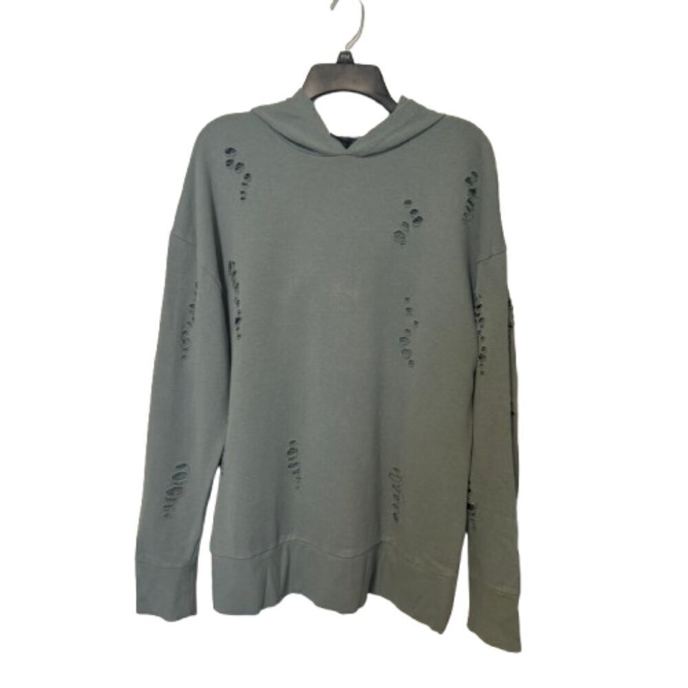 Topshop Distressed Green Sweatshirt Hoodie Size 8